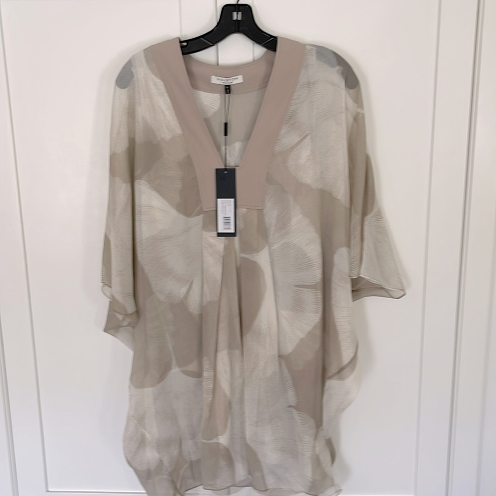 Taupe and white dress/long top. New with tags